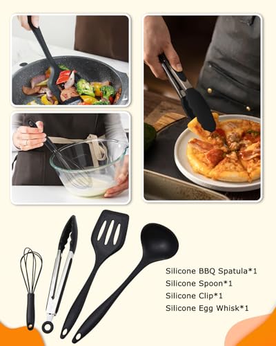Hozzen Camping Cooking Utensil Set - Car Camping Essentials Cooking Gear for Outdoor Kitchen Grilling, Stainless Steel & Silicone Ideal Gift for RV Tent Camper, Picnics, BBQs - Image 2