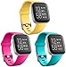 Wepro Bands Compatible with Fitbit Versa SmartWatch, Versa Lite SE Sports Watch Replacement Band for Women Men Kids, Small, 3 Pack, Mango Yellow, Teal, Rose Pink