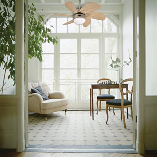 Ventilateur de plafond titane Turbo Swirl 76 cm à 6 pales avec luminaire en verre opale dépoli