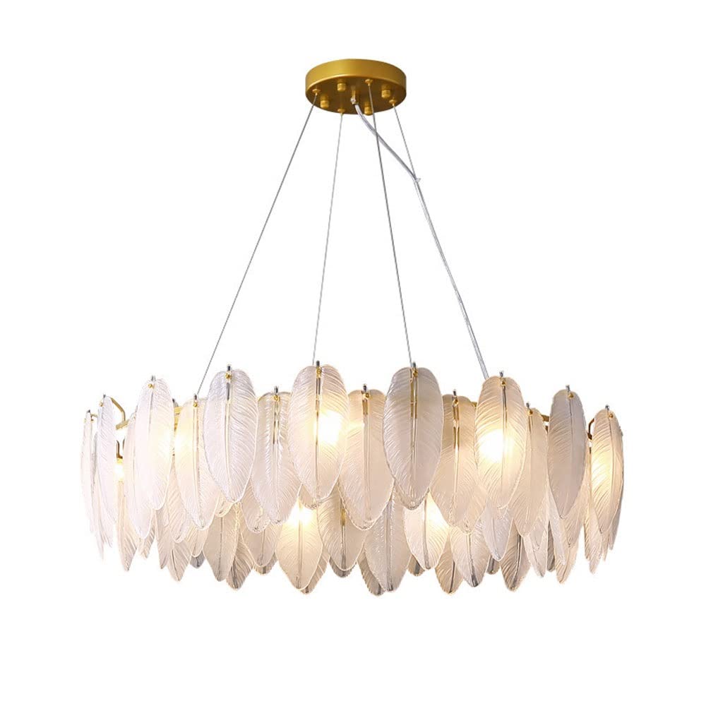 Suspension crystal feather E14 pour salon et salle à manger moderne