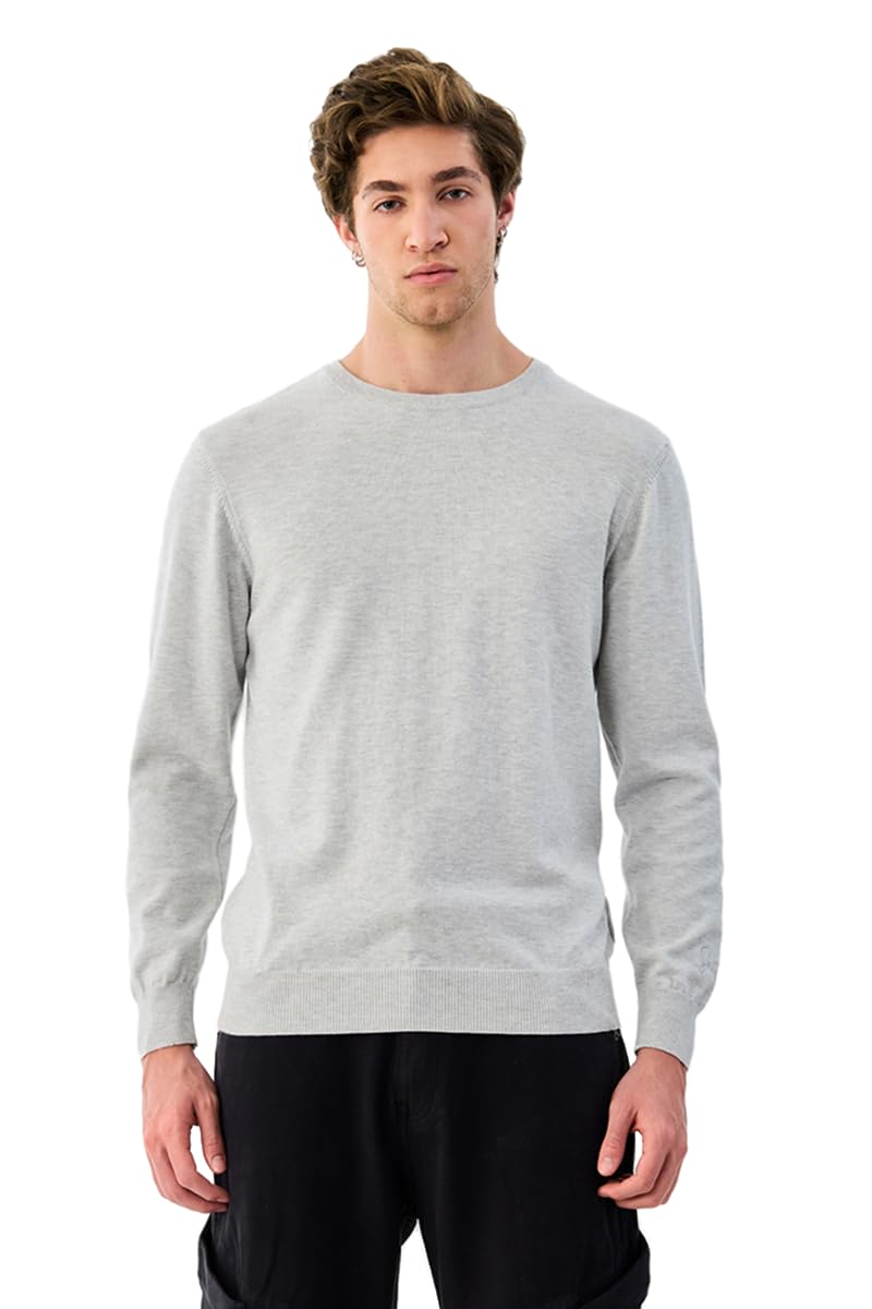 snitch Men's Sweater | Textured Melange Crew Neck & Full Sleeve Design | Lightweight Cotton Blend Regular Fit Casual Winter Wear Pullover for Stylish Layering-picture-35