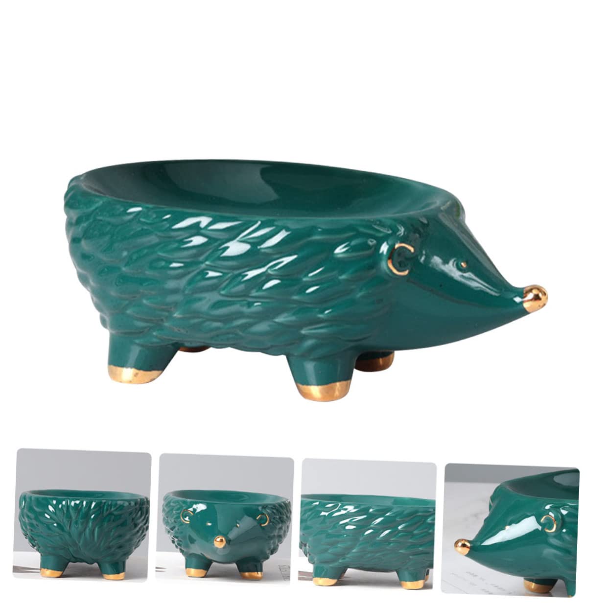 Anneome Nordic Style Ceramic Soap Holder Hedgehog Design Soap Storage Box for and Soap Container Cartoon Soap Rack for Bathroom Kitchen