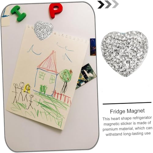 4Pcs Imanes de Refrigerador Corazón Brillantes con Diamantes miniatura 7