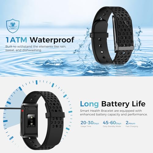 smart health wristband wearable health fitness tracker 120 sports modes all-day automatic monitoring with pedometerimprove sleepstresshealth ip68 waterproof 2 pack bands free app