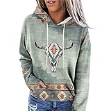 Damen Pullover Langarm Kapuzenpullover Herbst Sweatshirt mit Kapuze Bedrucken Pulli Bequem Baggy Hoodie Warme Winter Hoodies Tops Longpullover Oversize Damenpullover