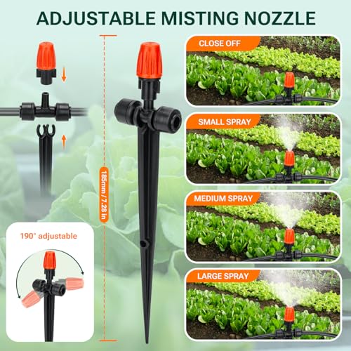 60FT Garden Watering System, Yomile New Quick-Connect Automatic Garden Watering Misting System, Blank Distribution Tubing, Saving Water Automatic Irrigation Equipment for Patio Lawn - Image 4