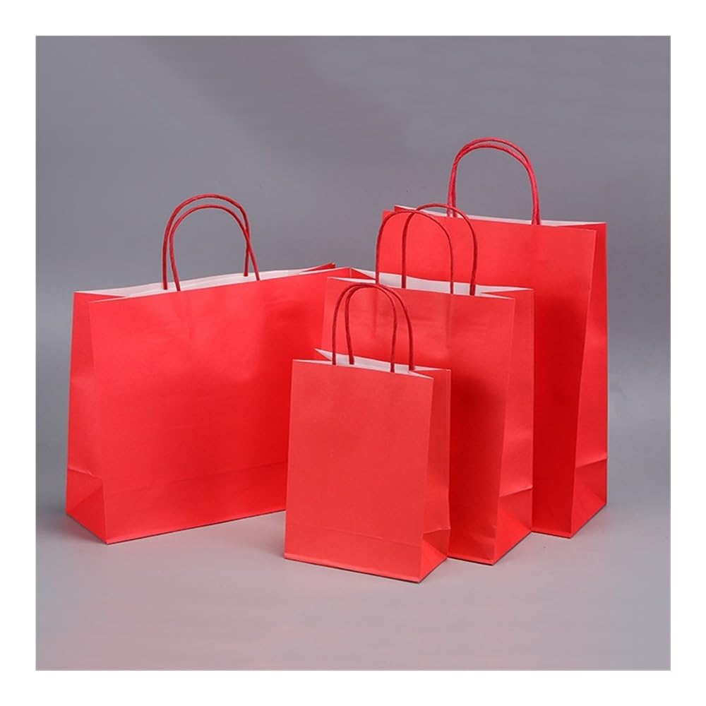 UYFRD Bunte Papiertüten, Geschenktüten für Urlaub, Party, Schmuck, Einkaufstaschen, Weihnachten, Valentinstag, Hochzeitsgeschenke (weiß, 25 Stück, 21 x 11 x 27 cm)