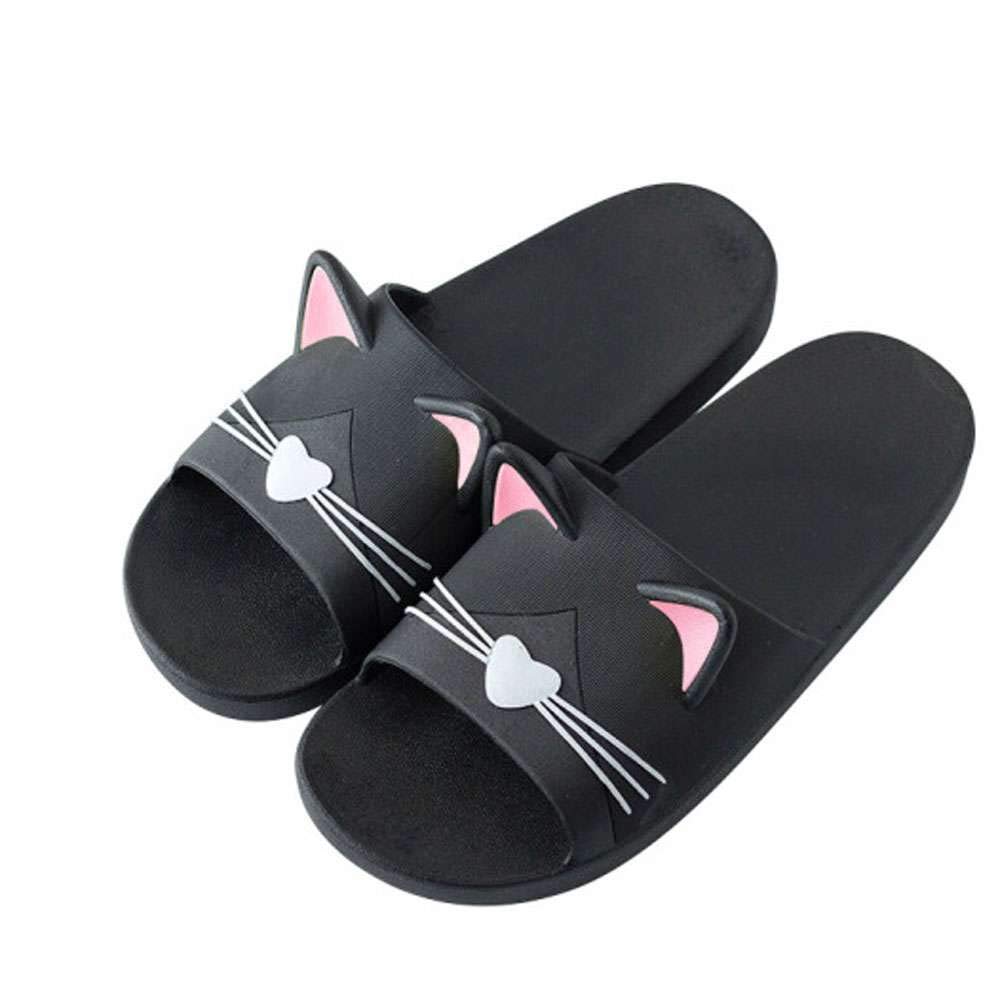 Women Shower Slippers Cat Ears Indoor Outdoor Pool Beach Bath Slides Sandals