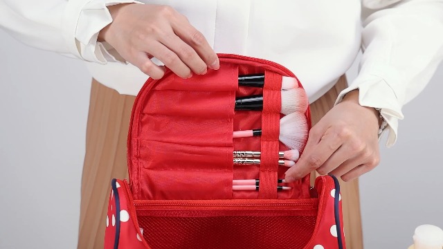 amazon polka dots travel cosmetic makeup bag for womens Yeiotsy Travel Cosmetic Bag for Women – Polka Dot Makeup Bag Organizer &  Hanging Toiletry Bag (Classic Red) : Beauty & Personal Care