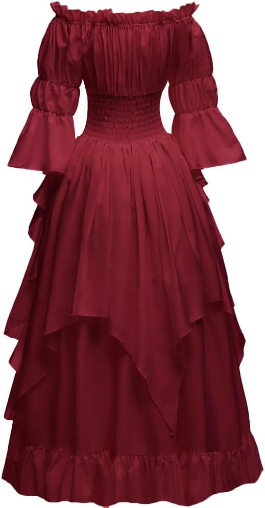 Abaowedding Women's Gothic Witch Dress Medieval Renaissance Costume Victorian Dress - Image 3