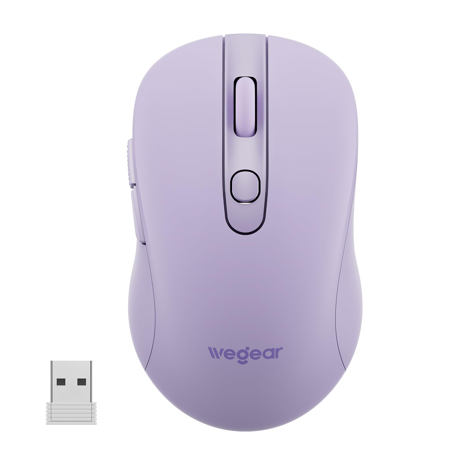 wegear USB Wireless Mouse for Laptop PC Mac, 2.4GHz Cordless Mouse-Purple