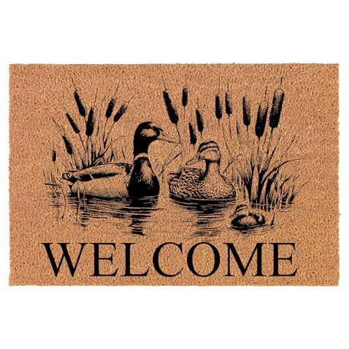 Welcome Duck Family Coco Coir Doormat