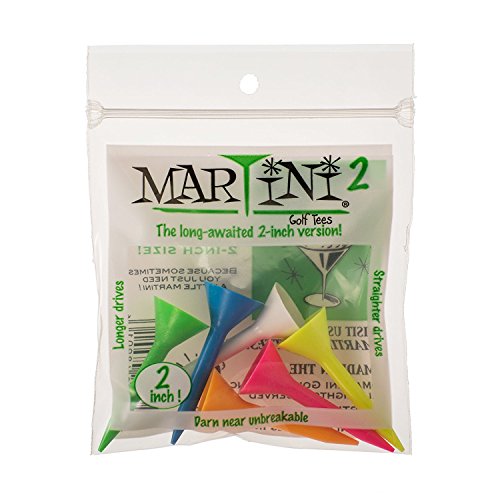 Martini Golf Tees 2' Durable Plastic Tees (6-Pack), Assorted Colors [���s�A���i]