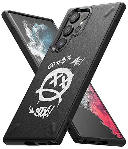Image of Ringke Onyx Compatible with Samsung Galaxy S22 Ultra 5G Case Cover Rugged Flexible Durable Anti-Slip TPU Protection Shockproof Samsung Galaxy S22 Ultra 5G Back Cover - Black Graffiti