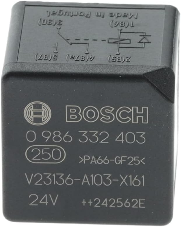 BOSCH 0986332403 Change Over Mini Relay - 5 pins, 24V DC, 20/10 Amp - Single