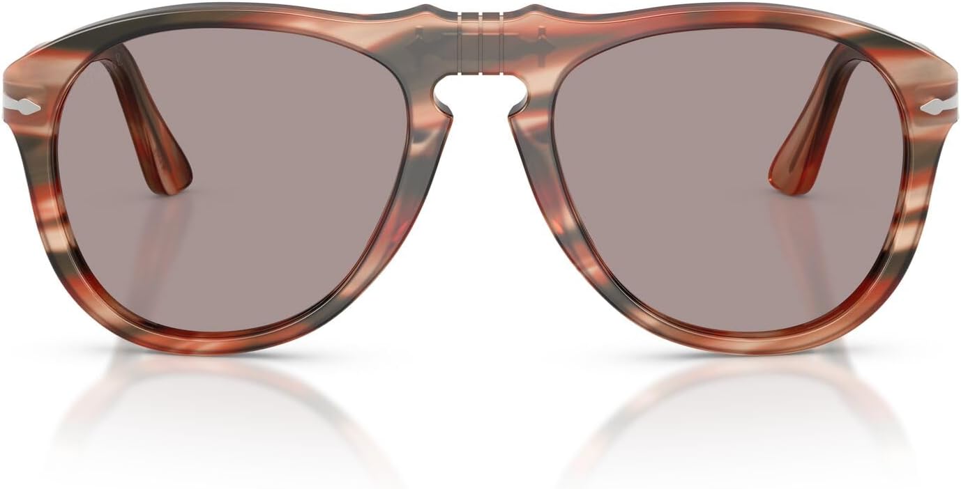 Persol Po0649 Aviator Sunglasses Striped Red and Green/Violet 54 Millimeters - Image 1 of 5