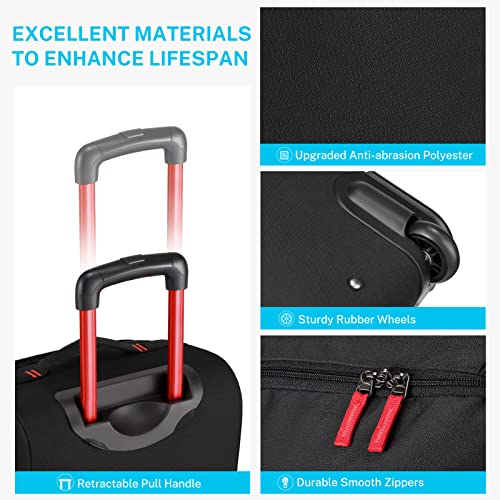 Gonex Rolling Duffle Bag with Wheels, 110L Travel Wheeled Duffel Luggage with Rollers 33 Inch, Black