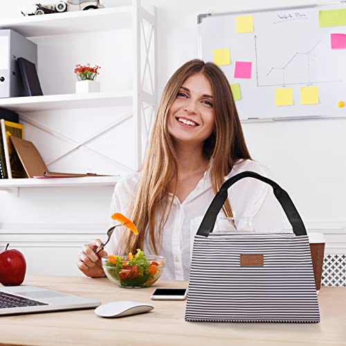 Lifewit Lunch Bag For Women Men, Insulated Lunch Box, Reusable Lunch Tote For Meal Prep, Work, Travel, Black White Stripes #TOP5
