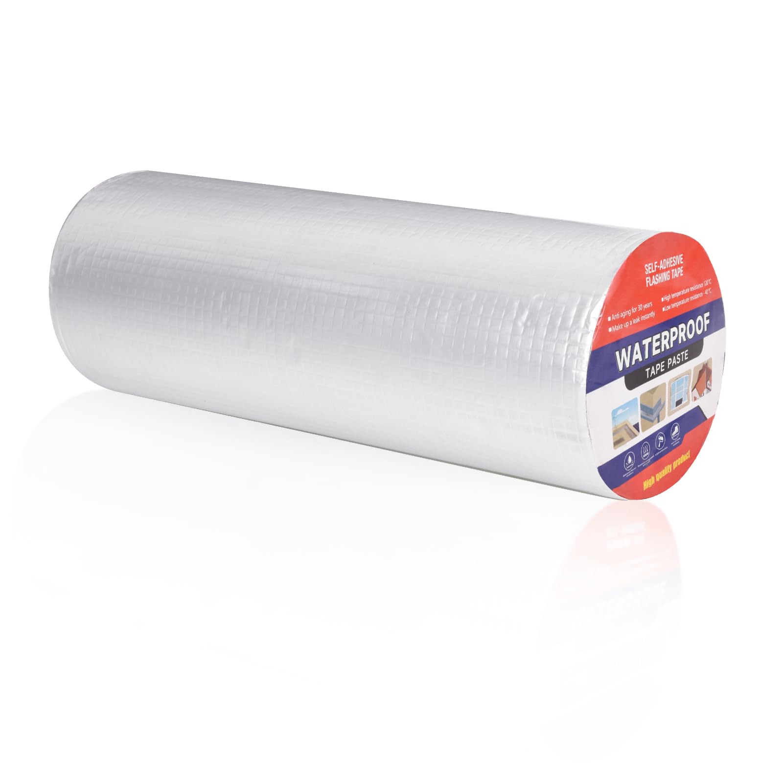 LFGUD Butyl Tape Waterproof Aluminum Butyl Rubber Tape 12in x 16.4ft, UV-Resistant Leak Proof Seal Strip Patch for RV Patch,Window and Metal Roof