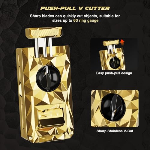 Encendedor Triple Llama Jet 5 en 1 Multiusos Dorado miniatura 4