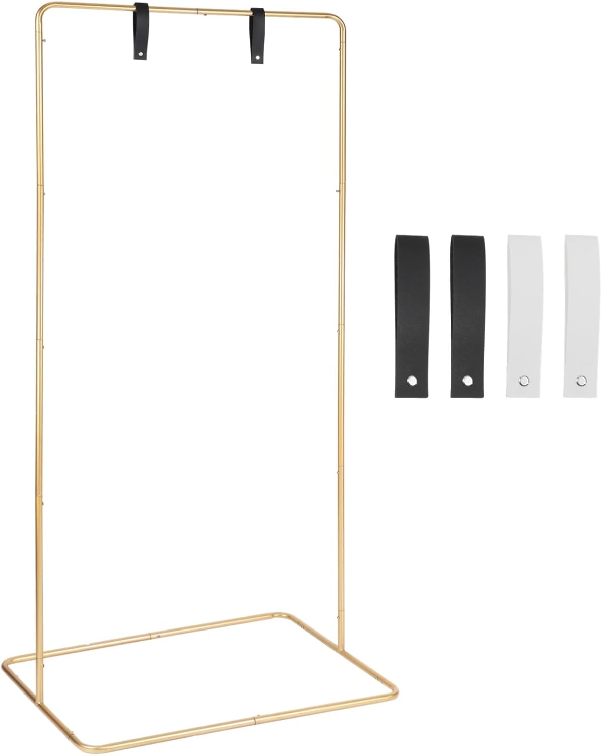 wedding welcome sign holder, gold wedding sign stand with leather straps, adjustable heavy-duty hanging sign holder, ideal for wedding reception and celebrations