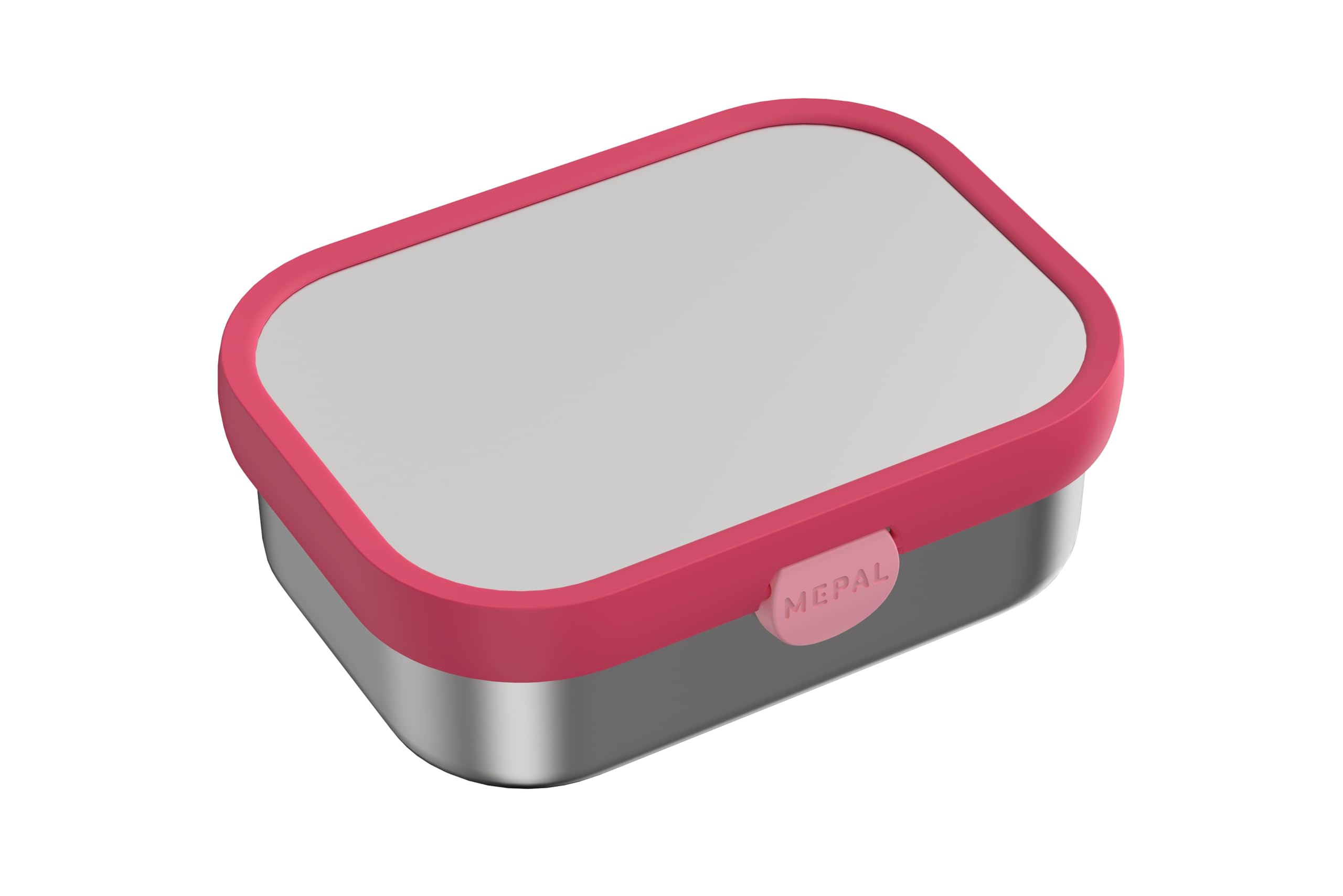 Mepal - Brotdose Edelstahl Campus - 750 ml - Cool pink | Bento Box Kinder - Brotdose Edelstahl Kinder mit Fächern & Gabel - Meal Prep Box mit Clip-Verschluss