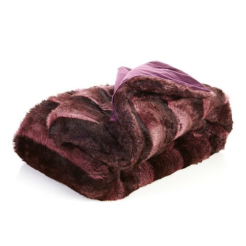 A by Adrienne Landau FauxChinchilla Luxe Throw Purple Faux fur throw