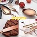 Rose Gold Cullery Set 20 Pack,Kitchen Silverware/Flatware Anti-rust Utensil Set,Stainless Steel Dinnerware Set Service for 4 Include Knife Fork Spoon,Dishwasher Safe (Mirror Polished)