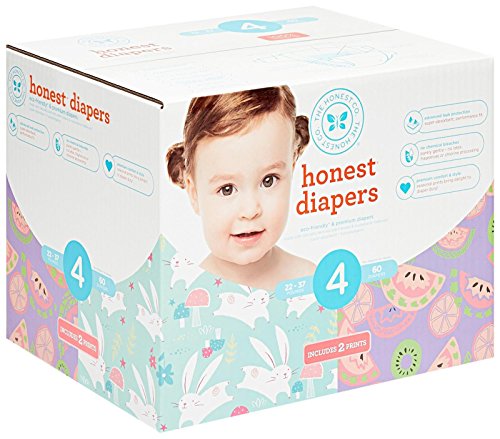 The Honest Company Club Box, Size 4, Bunnies + Sliced Fruit, 60 Count