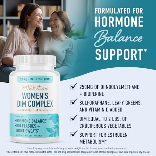 Smnutrition DIM2-SF2 Dim Supplement Complex 250 Mg | Estrogen Balance For Women | Hormone Menopause Relief, Hot Flashes & Night Sweats, Pcos & Estrogen Metabolism Support Supplements thumb #1
