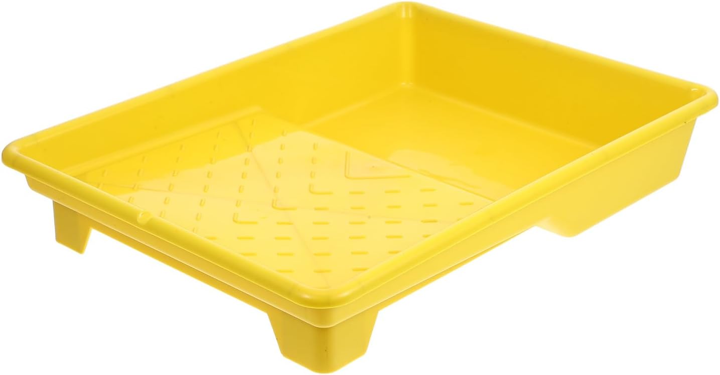Plastic Paint Tray for Household Painting 9-inch Yellow Paint Storage Container for Home Interior