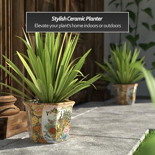 Red Lantern 10" Porcelain Flower Pot, Satsuma Ladies & Peacock by Red Lantern - Used condition - Image 2
