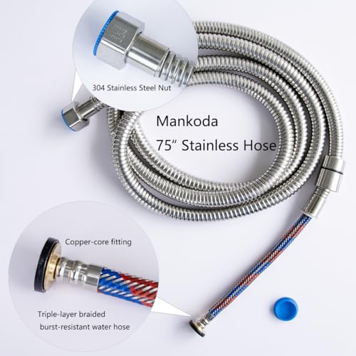 Mankoda High Pressure Filtered Shower Head - 3 Spray Modes Shower head with Handheld, Detachable Showerhead with 12 Replaceable Water Softener Filters for Hard Water | Shower with 75" Anti-Burst Hose - Image 8