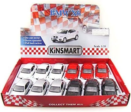 Miniatura 4 de KiNSMART BMW X6 - Modelo de metal fundido a presión a escala 138 de 5 pulgadas, color negro