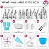 Riccle 94 pcs Cake Decorating Kit with Cake Turntable - Includes 50pcs 16 Inch Disposable + 2 Reusable Piping Bags and Tips Set, 24 Icing Piping Tips, 2 Spatulas, 3 Icing Comb Scraper, 6 Cake Liners