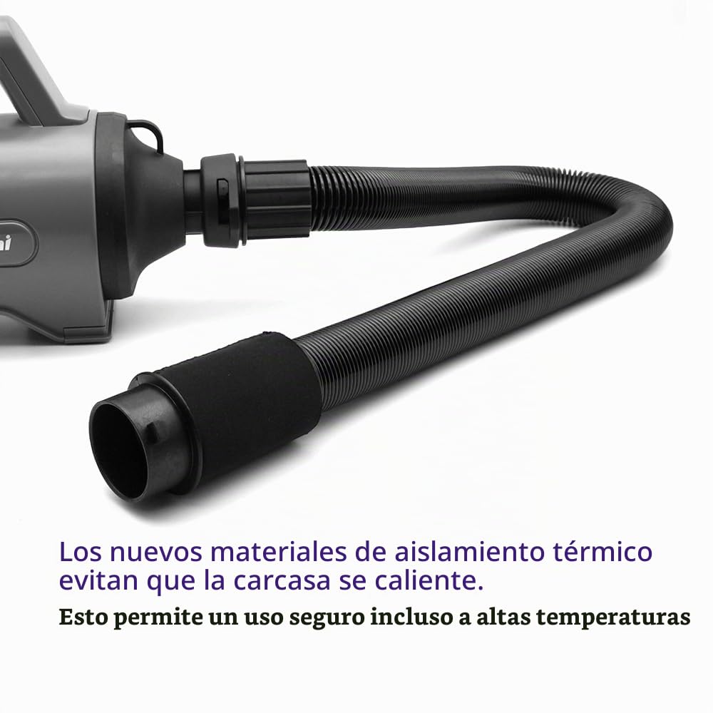 Secador de Pelo para Perros 3.8 HP Alta Velocidad Profesional Violeta | Motor 3.8 HP, Con calentador, Velocidad continua, Uso profesional perros/mascotas SMD-06P