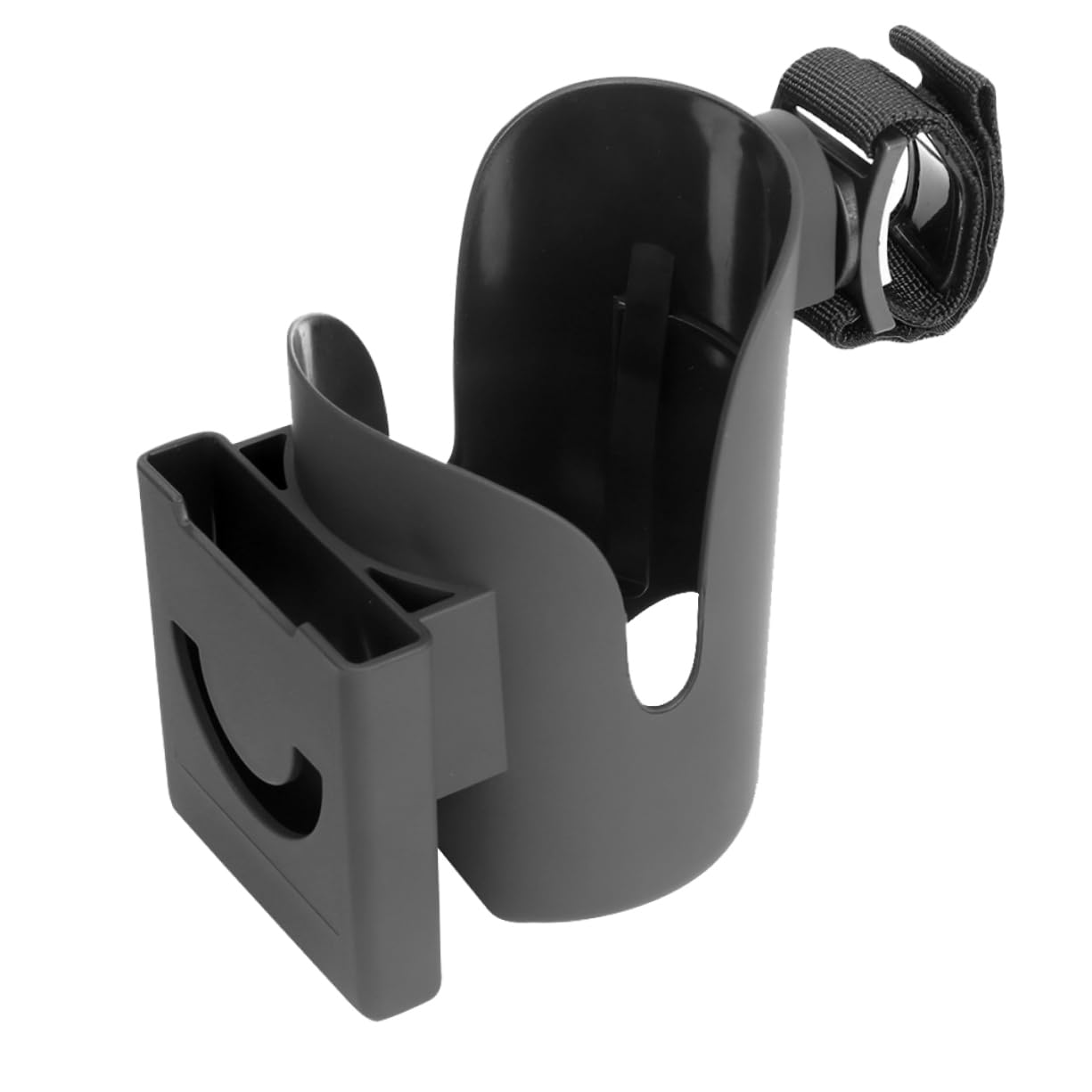 Yardwe 2 Pezzi Portabicchieri per Passeggino Nero con Supporto per Bottiglia e Porta Cellulare Struttura Robusta e Leggera Facile da Installare Accessorio Pratico per Genitori in