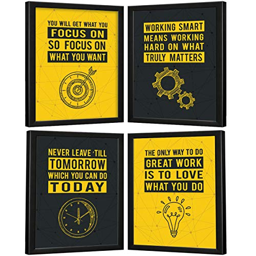 Image of Chaka Chaundh - Suitable office Quotes Frames- Motivational Quotes Frames, Posters, Multicolorcolour (34 X 27 X 4 Cm) - Set of 4, Acrylic( Wall Mount)