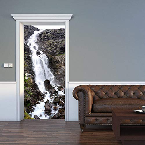 Tür Wandbild Dekoration   Wandkunst Wandbilder Abziehbilder Wohnzimmer Kindergarten Restaurant Hotel Café Büro Abnehmbare selbstklebende Aufkleber, mehrfarbig-90 * 200cm Cover