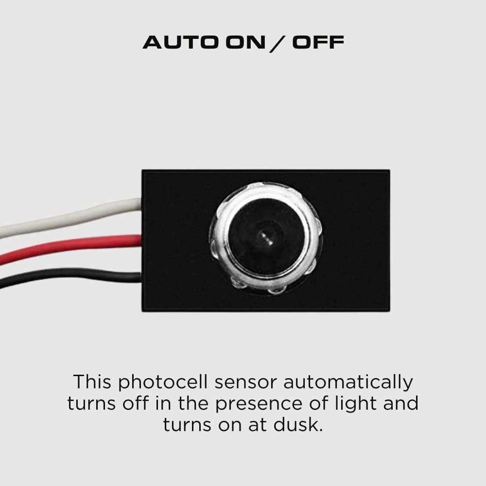 120 Volt Dusk to Dawn Photocell Photoeye Light Sensor Switch, Auto On/Off, Use with Fluorescent, Incandescent or LED Bulbs, Use in Light Posts and Poles (Pack of 3)