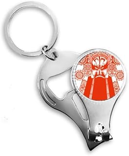 Chaveiro de cabeça facial Red Opera cortador de unhas cortado em papel chaveiro abridor de garrafa
