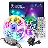 Nexillumi 16.4 Foot LED Strip Lights with Remote Music Sync LED Lights for Bedroom Color Changing SMD5050 RGB LED Strip Lights
