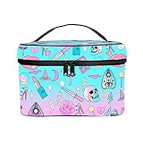Portable Travel Cosmetic Bags for Women Beauty Organizer Bag Mesh Pocket Make Up Bags (Girly Pastel...