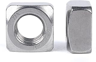 Juvielich 50pcs 304 Square Nuts M6 Metric Quadrilateral Nut Square Screw Nut 304 Stainless Steel Silver Insert Quadrant Lock Nut Square Machine Screw Nuts Fastener Silver Tone(Size:M6x10mmx5mm)