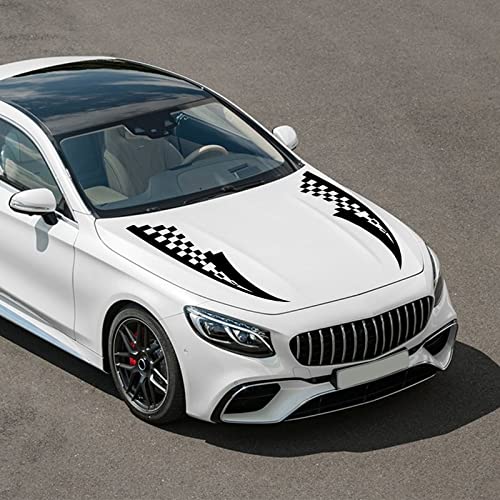 Ramuel Car Hood Cover Vinyl Stripe Stickers Auto Bonnet Decor Decal Accessories For All Cars Suv Truck Off-Road Vehicles Universal 2Pcs (A1 Glossy Black) #TOP3