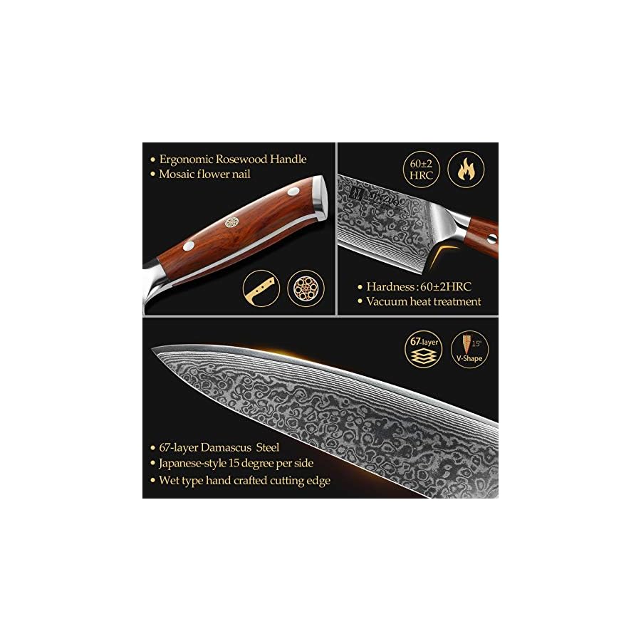 XINZUO-Damascus-Steel-15Pcs-Kitchen-Knife-Block-Set-with-Honing-Steel-and-Kitchen-Shears-Sharp-Forged-Cooking-Knife-Set-Chef-Santoku-Slicing-Boning-Utility-Paring-Knife-and-6Pcs-Steak-Knife-Set XINZUO 15pcs Kitchen Knife Set with Block, Professional Damascus Chef Knife Set-steak Knife Set of 6-Kitchen Shear&Diamond Honing Steel,Natural Rosewood Handle, Razor Sharp
