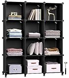 GREENSTELL 12 Cubes Storage Organizer,DIY Plastic Stackable Shelves Multifunctional Modular Bookcase