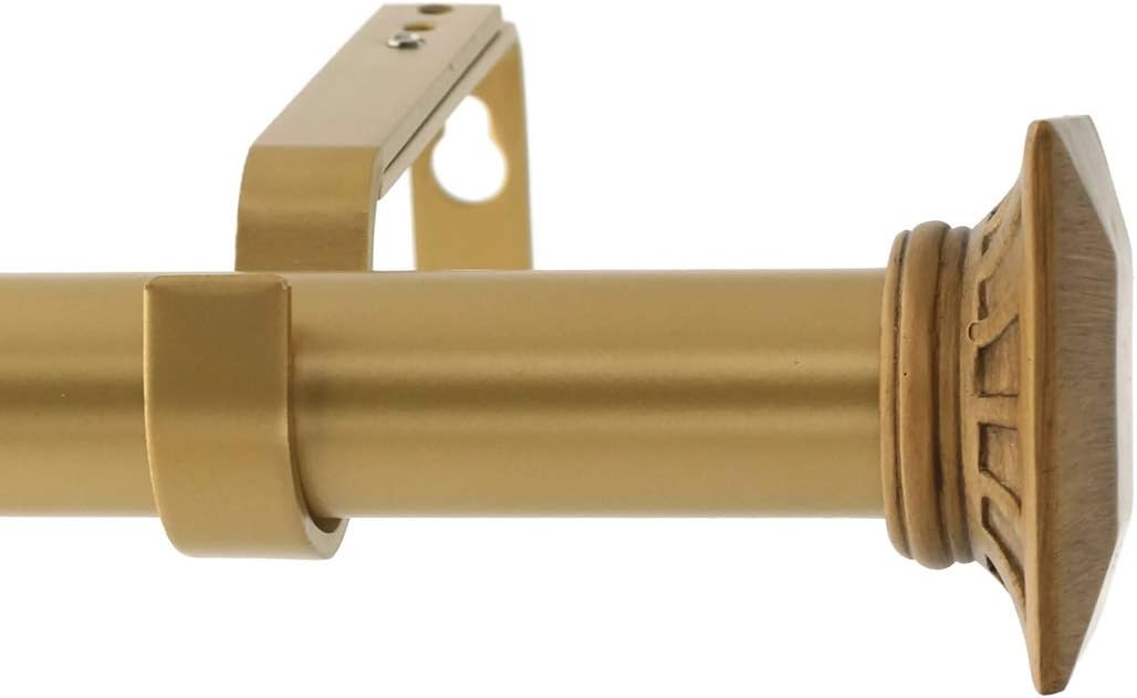 Urbanest 1-inch Diameter Crespa Adjustable Single Drapery Curtain Rod, 28-inch to 48-inch, Bronze with Gold