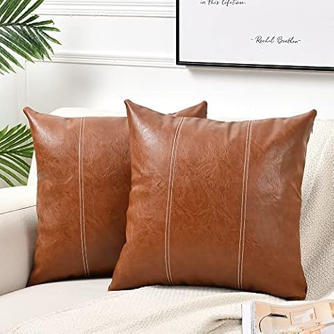 Fancy Homi Faux Leather Pillow Covers Cover