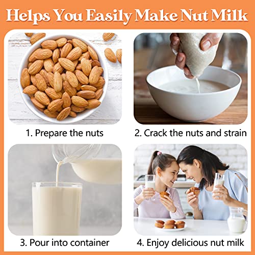 Tudomro 12 Pcs Nut Milk Bag Reusable Food Safe Nylon Bag Strainer Nut Milk Mesh Bag For Straining Almond, Nut Milk, Coffee, Juices, Yogurt, Soup And Doufu, 7.9 X 11.8 Inch #TOP4